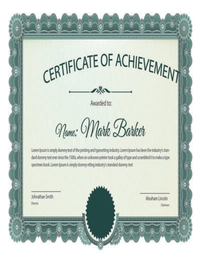 Certificate Green