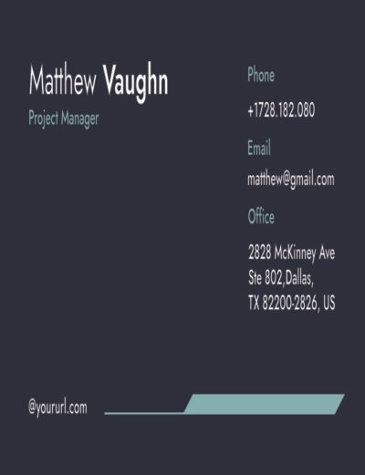 Digital Business Card Black Green